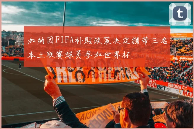 加纳因FIFA补贴政策决定携带三名本土联赛球员参加世界杯