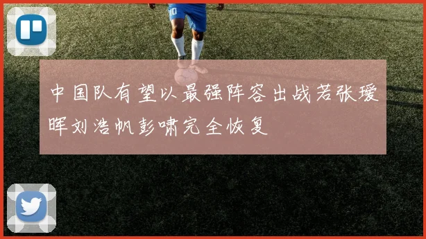 中国队有望以最强阵容出战若张瑷晖刘浩帆彭啸完全恢复